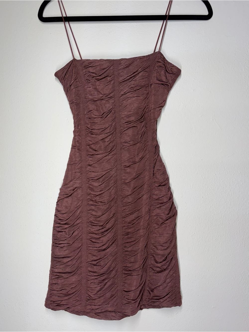 Windsor Mauve Ruched Spaghetti Strap Mini Dress